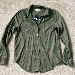 NEW Lucky Brand Army Green Button Up (Size XS)